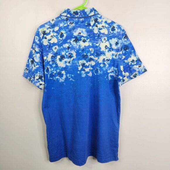 Robert Graham Mens Classic Fit Short Sleeve Floral Print Polo Shirt Medium - Picture 5 of 7